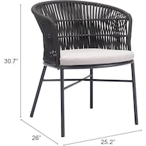 pax black outdoor dining chair   