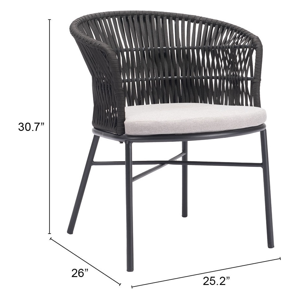 pax black outdoor dining chair   