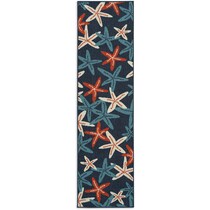 peach blue outdoor area rug   