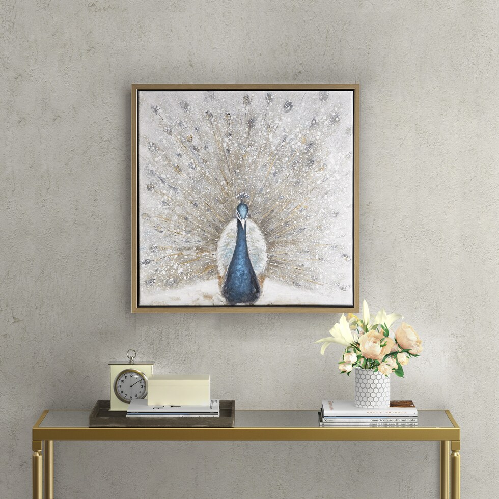 peacock blue wall art   