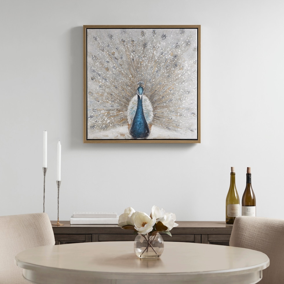 peacock blue wall art   