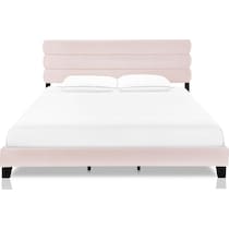 pearl pink king upholstered bed   