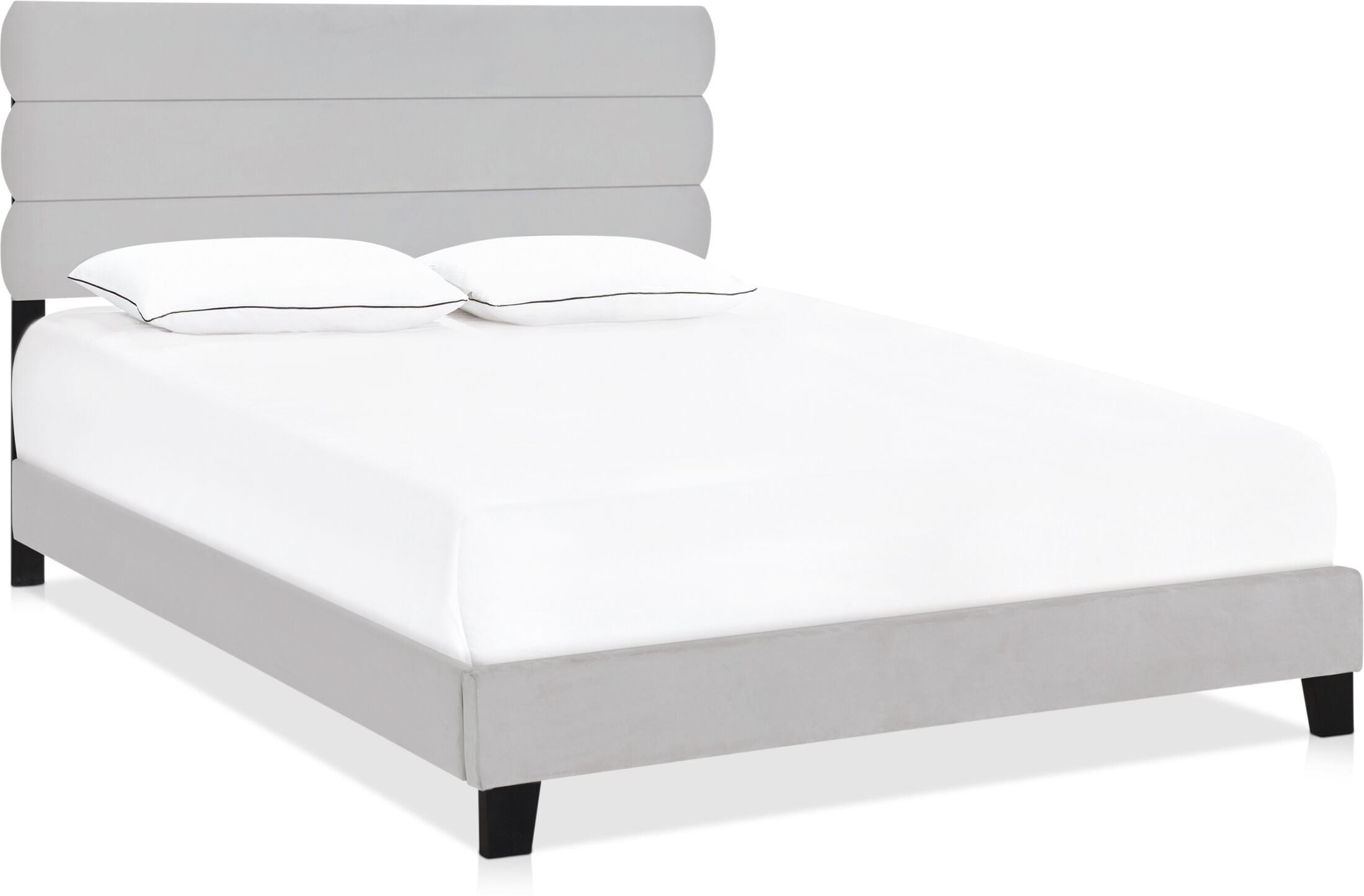 Pearl Queen Upholstered Bed - Silver | Value City Furniture