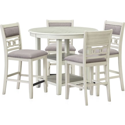 Pearson Counter-Height Dining Table and 4 Stools - White