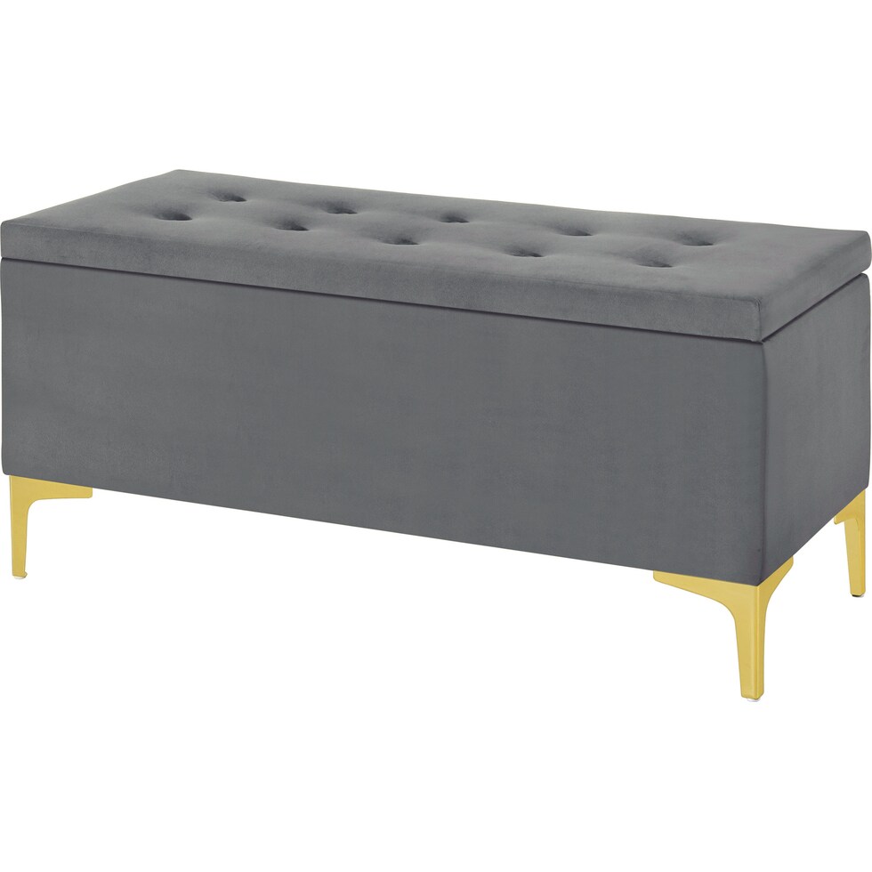 pemberley gray storage bench   