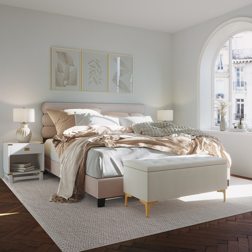 pemberley white storage bench   