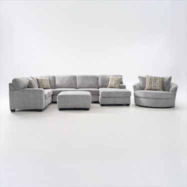 Broyhill Pembrey Sectional, Chair, and Ottoman