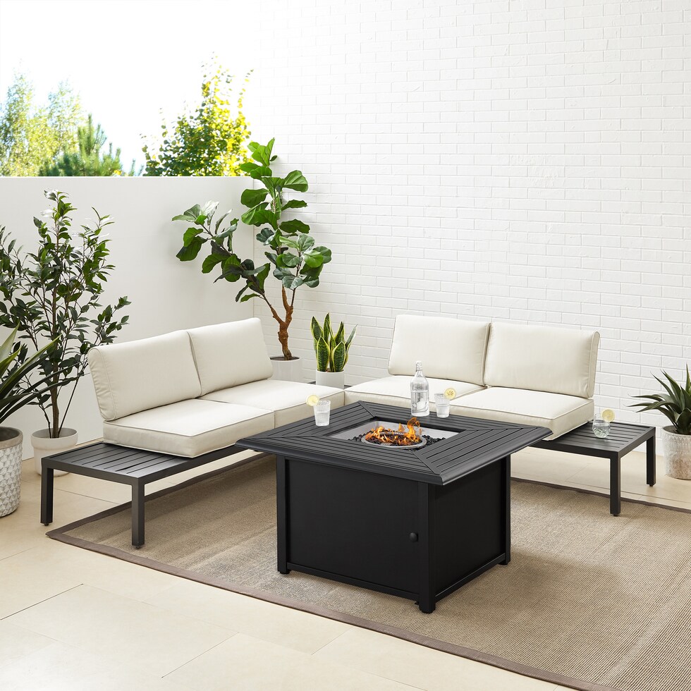 pembroke creme outdoor sectional set   