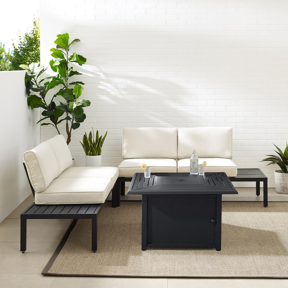 pembroke creme outdoor sectional set   