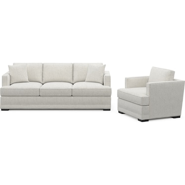 Pembroke Foam Comfort Sofa and Chair - River Rock Ivory