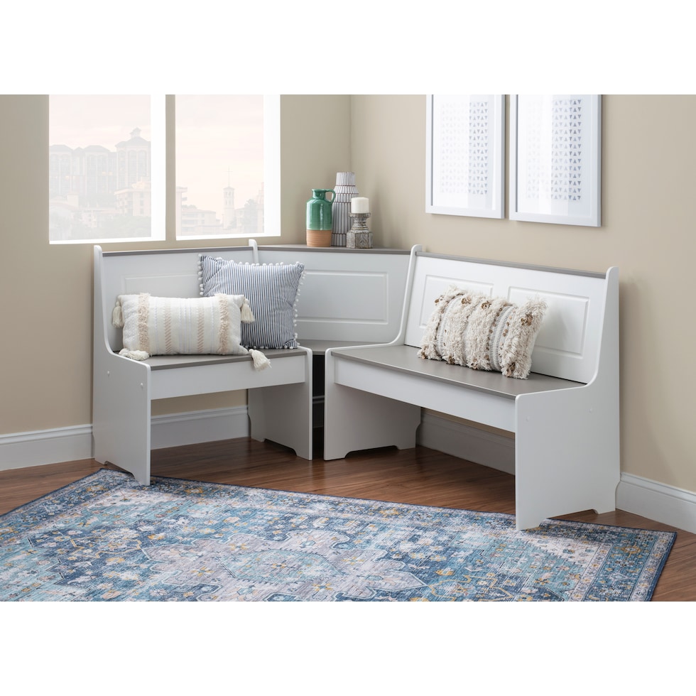 pent gray white corner nook   