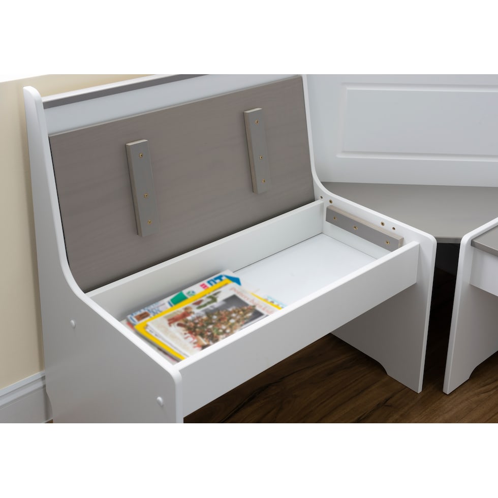 pent gray white corner nook   