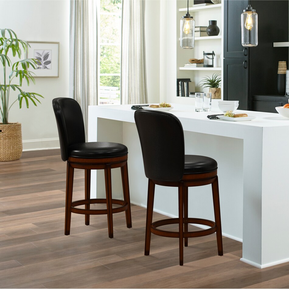 Periphia Swivel Stool Value City Furniture thyle-folding-bar-stool-with-backrest-leather-padded-counter-height