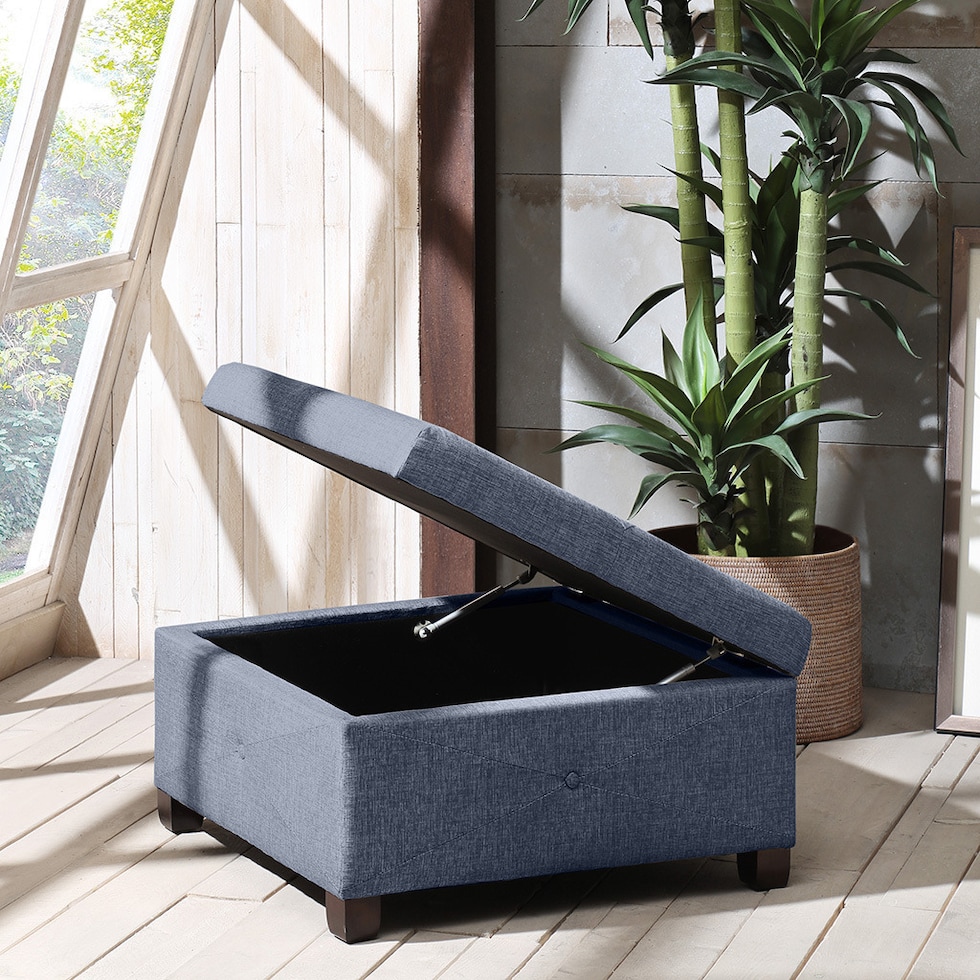 perris blue ottoman   