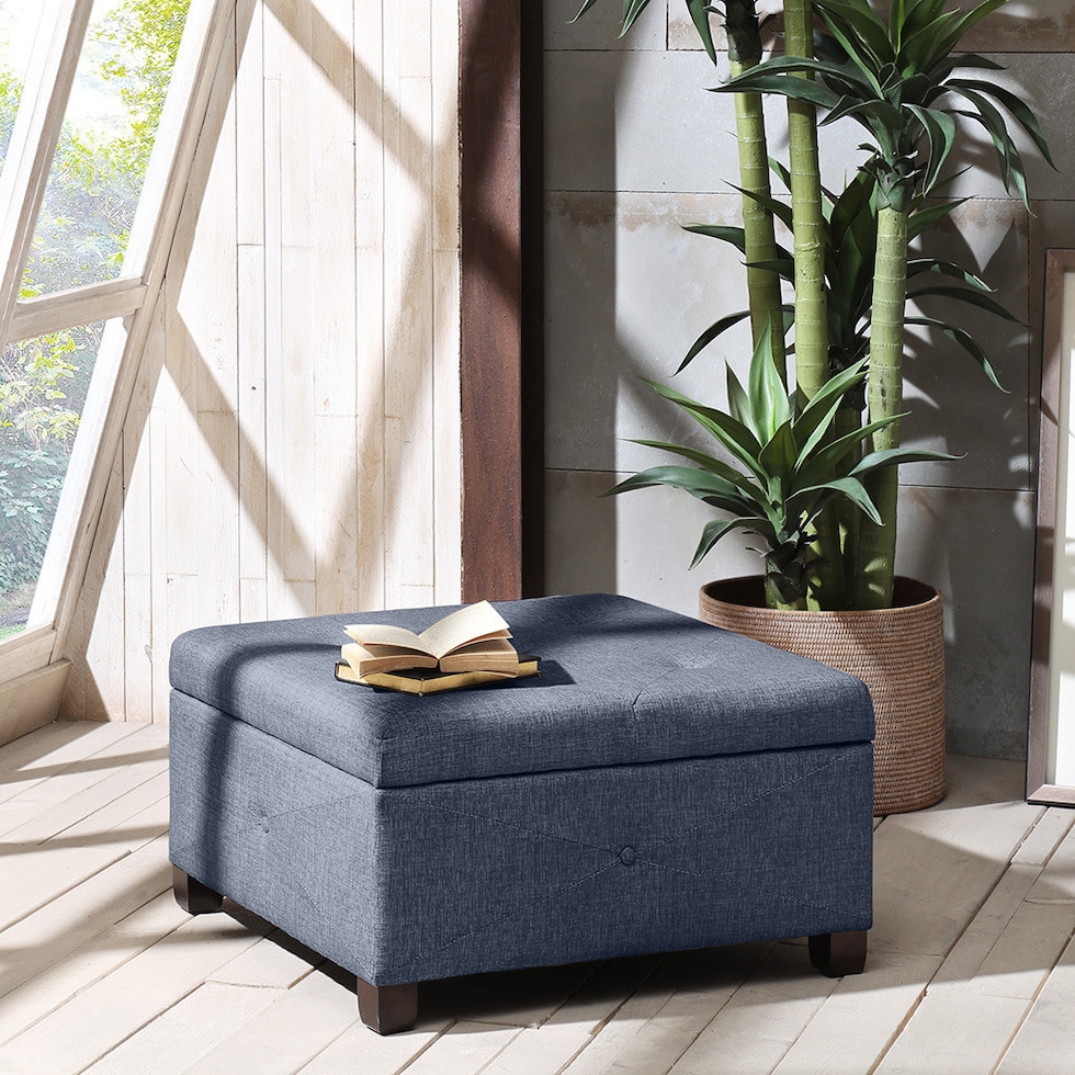 perris blue ottoman   