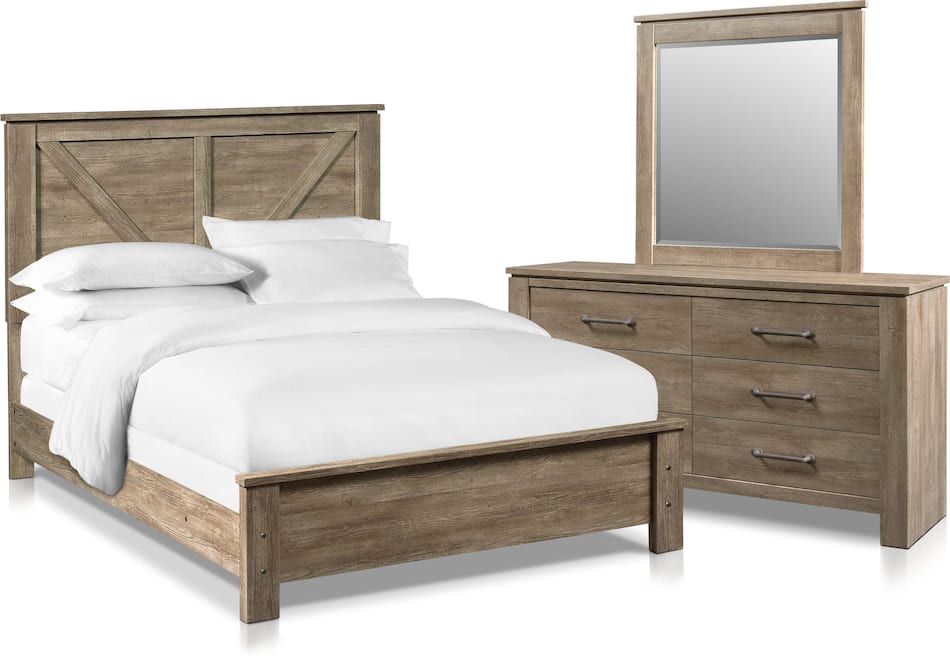 Perry 5Piece Bedroom Set with Dresser and Mirror Value City Furniture