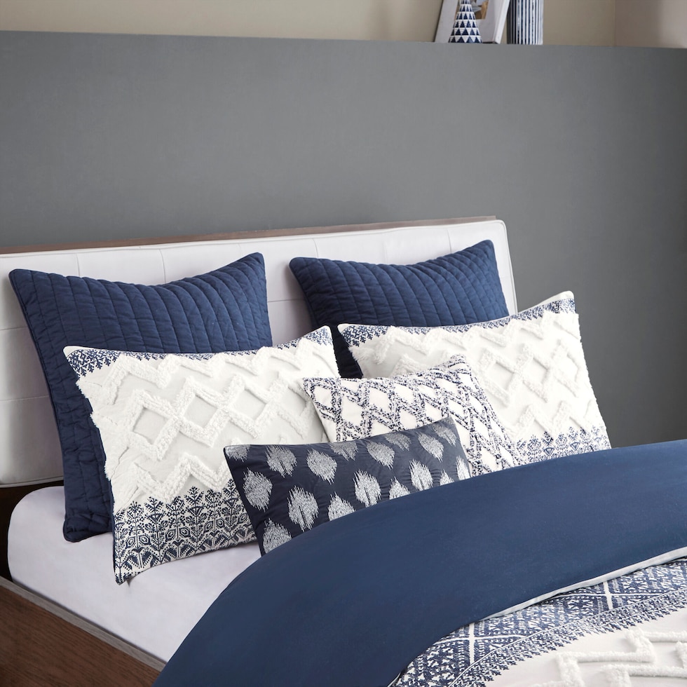 persia blue full queen bedding set   