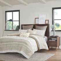 persia light brown full queen bedding set   