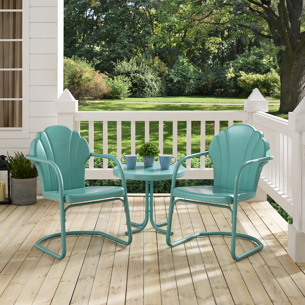 petal blue outdoor chair set   