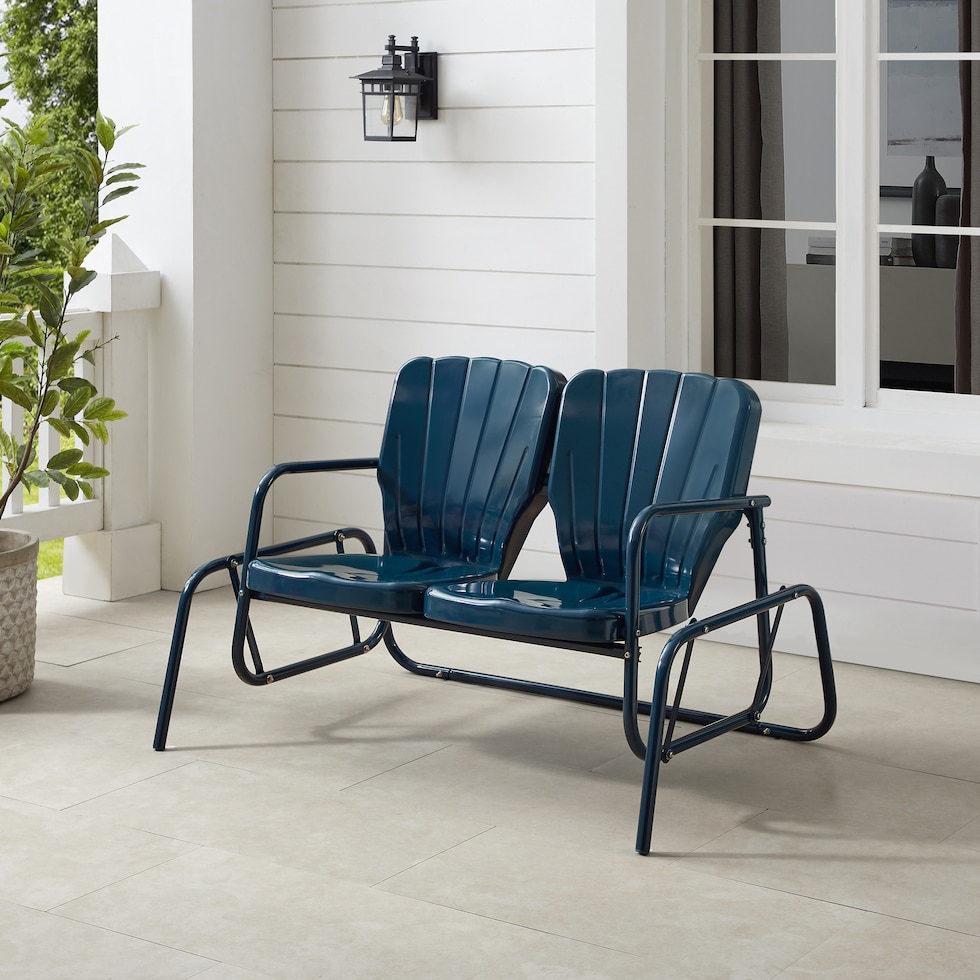 petal blue outdoor loveseat   