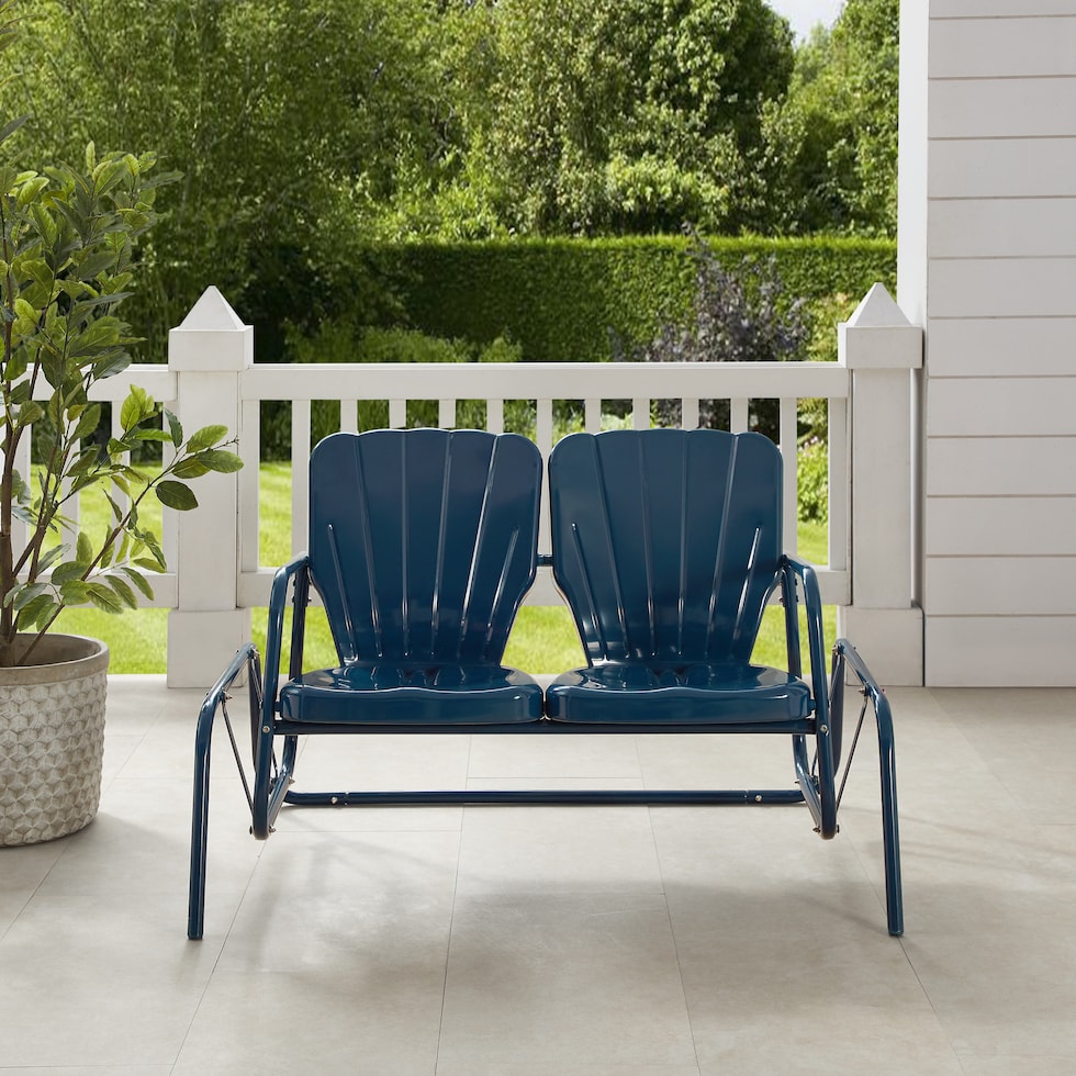 petal blue outdoor loveseat   