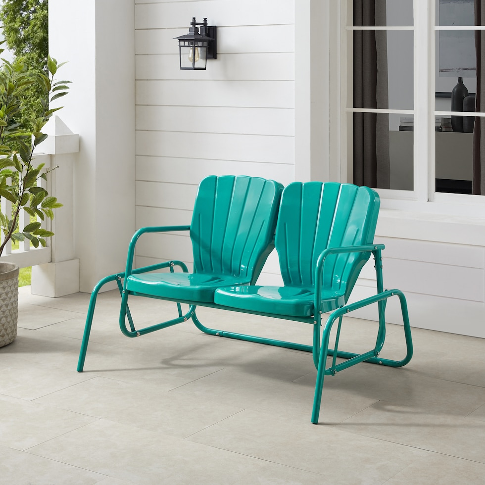 petal blue outdoor loveseat   