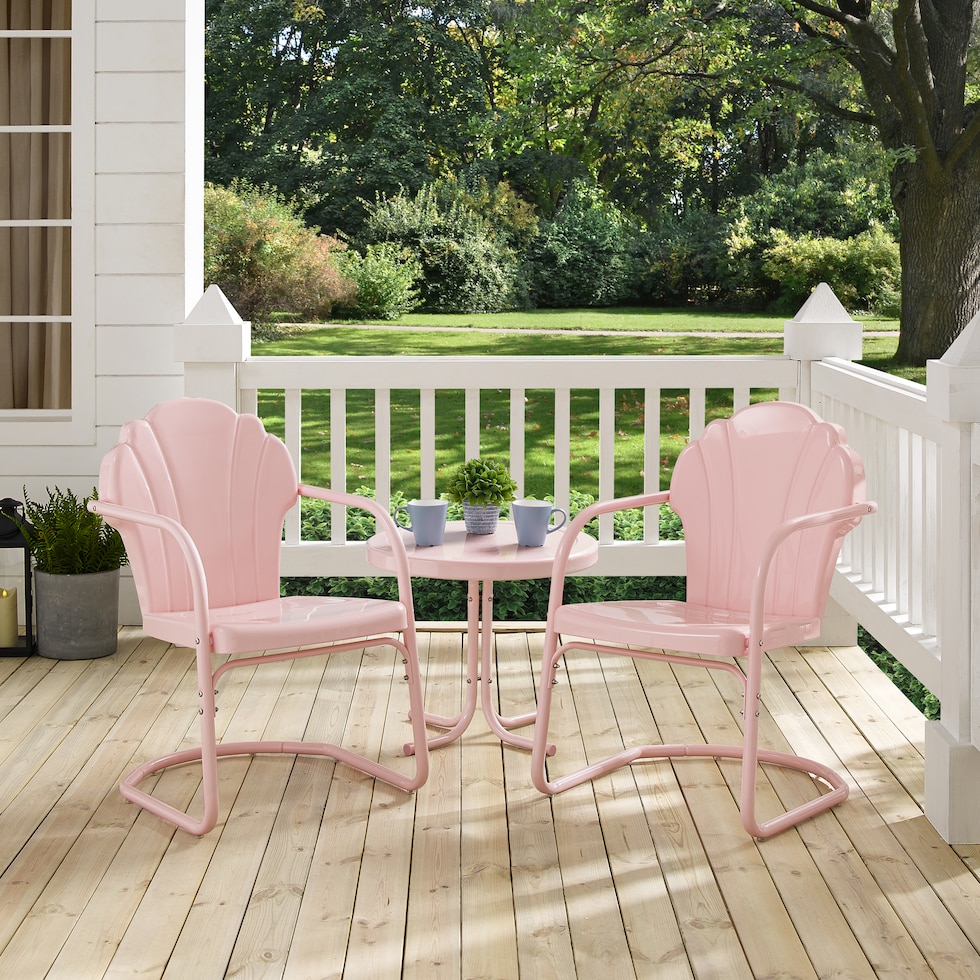 petal pink outdoor chair set   