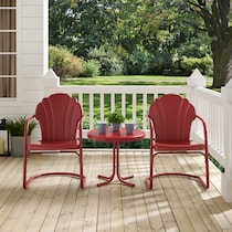 petal red outdoor chair set   