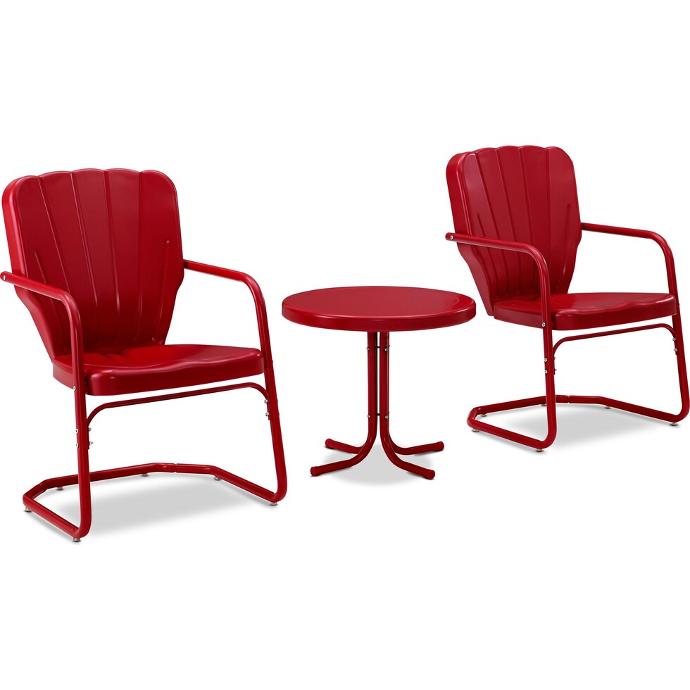 petal red outdoor chair set   