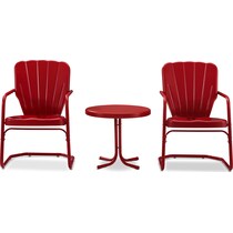 petal red outdoor chair set   