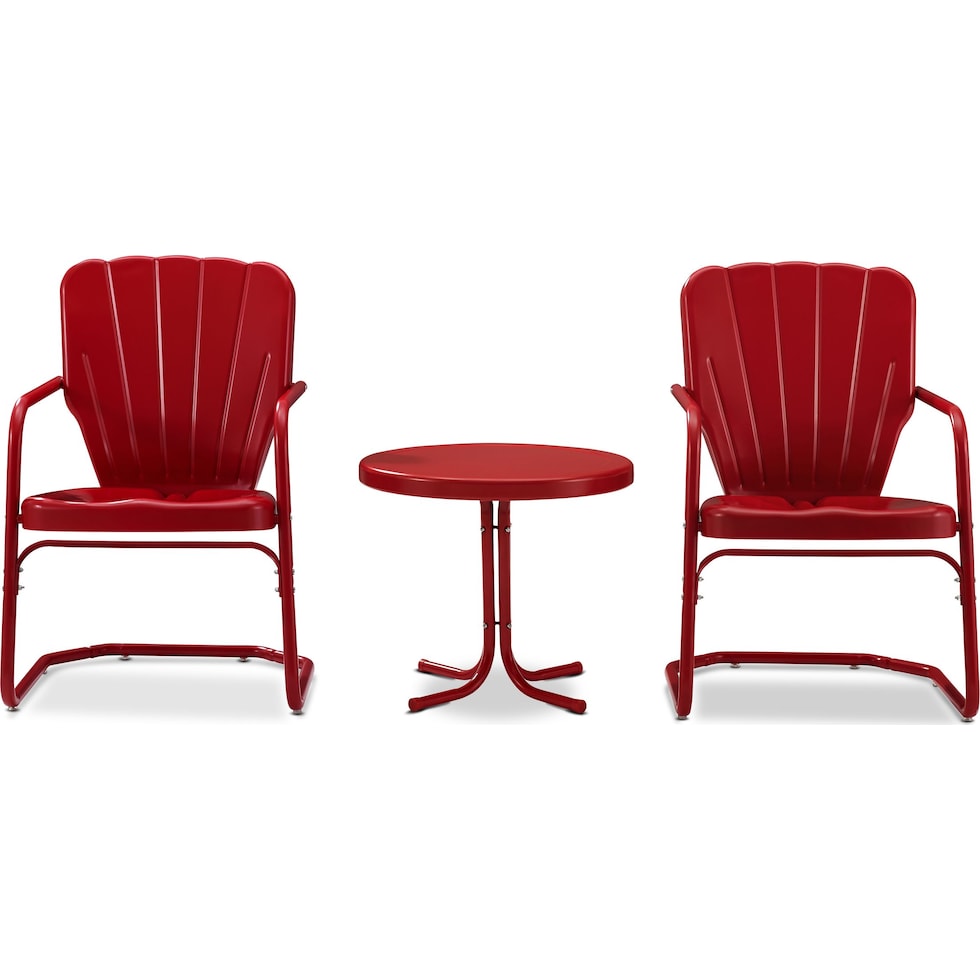 petal red outdoor chair set   