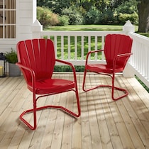 petal red outdoor chair set   