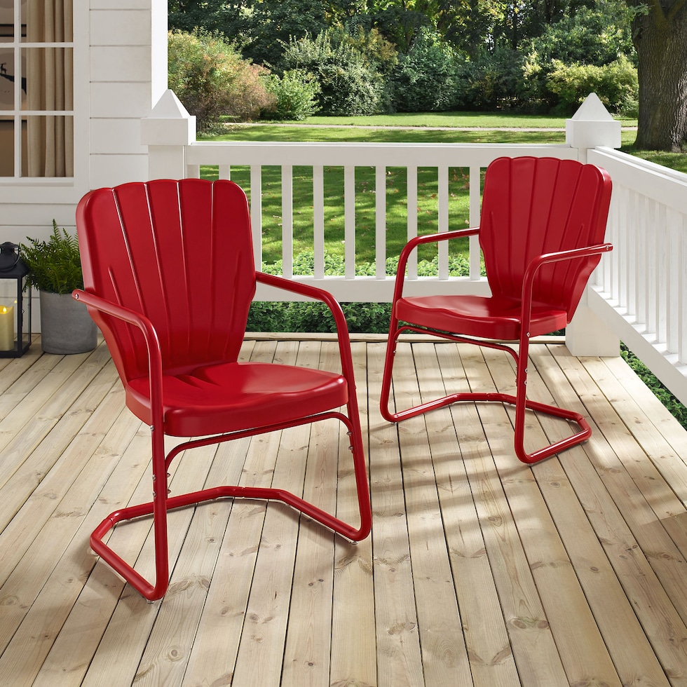petal red outdoor chair   
