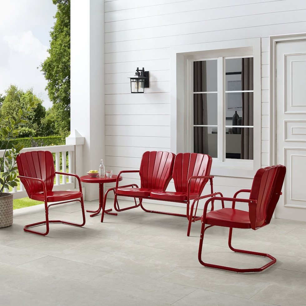 petal red outdoor dinette   