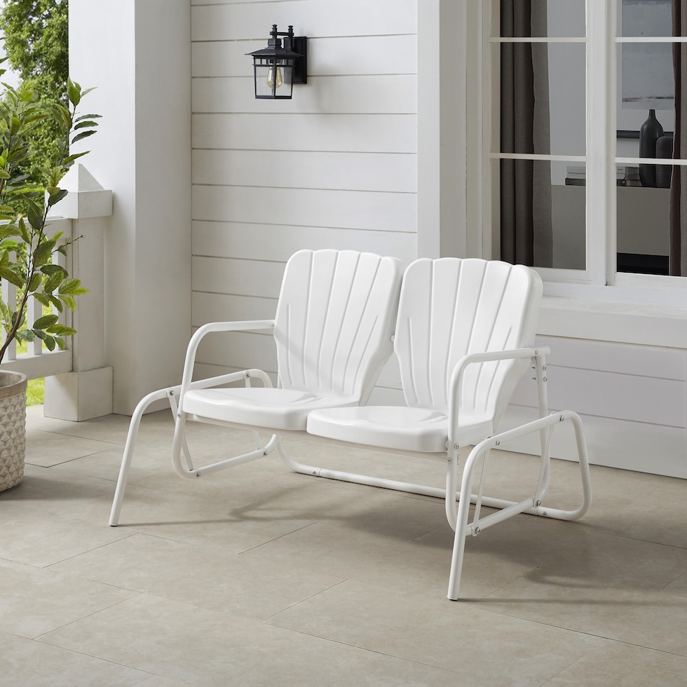 petal white outdoor loveseat   