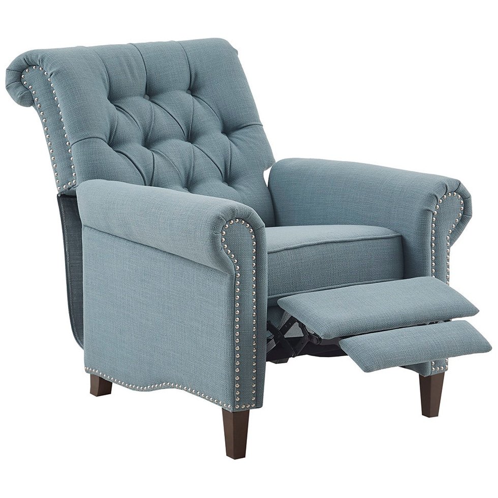 peter james blue recliner   