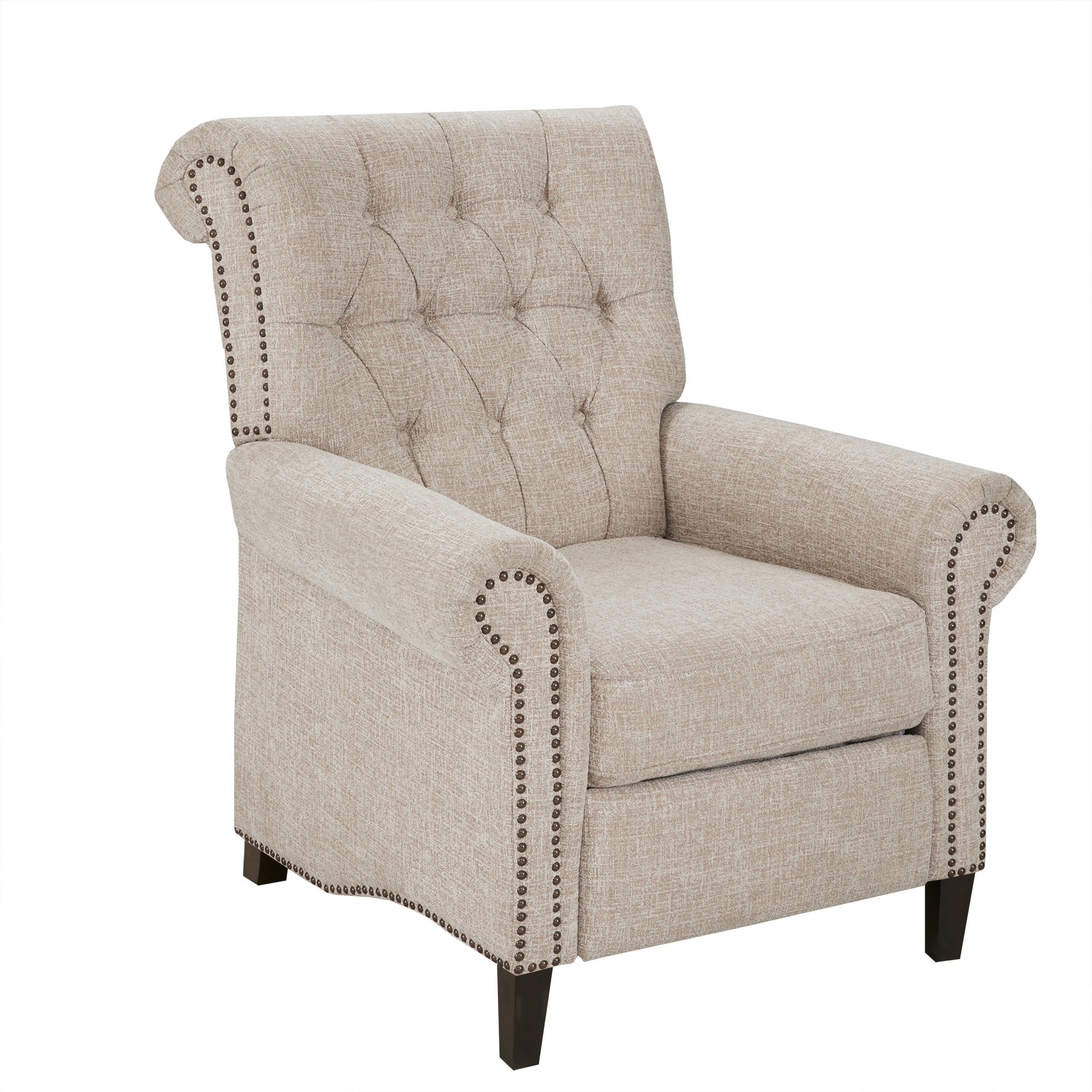 cream tufted recliner