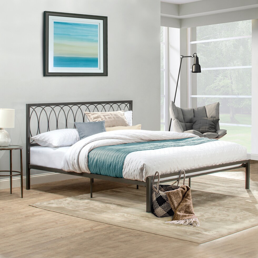 petunia gray king bed   