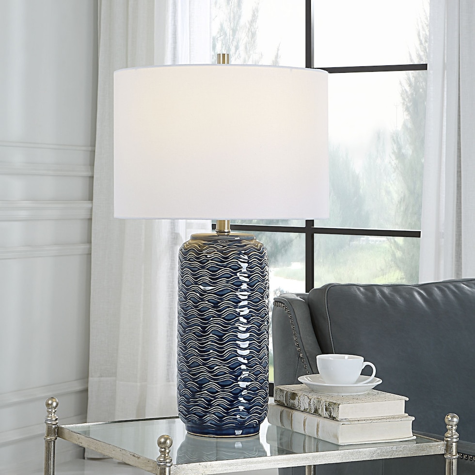 philippa blue table lamp   