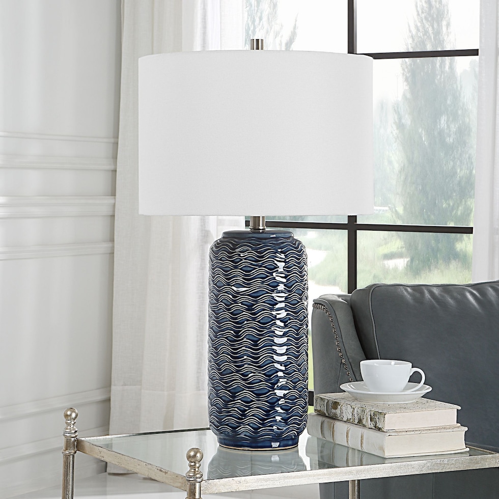 philippa blue table lamp   