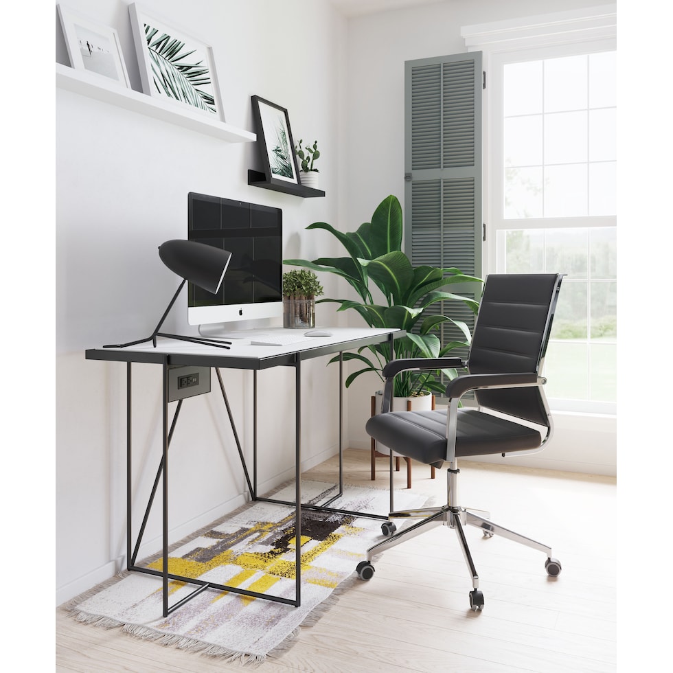 pia black desk chair   