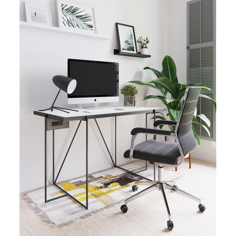 pia black desk chair   