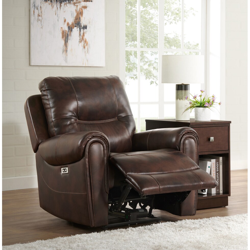 pickford dark brown power recliner   