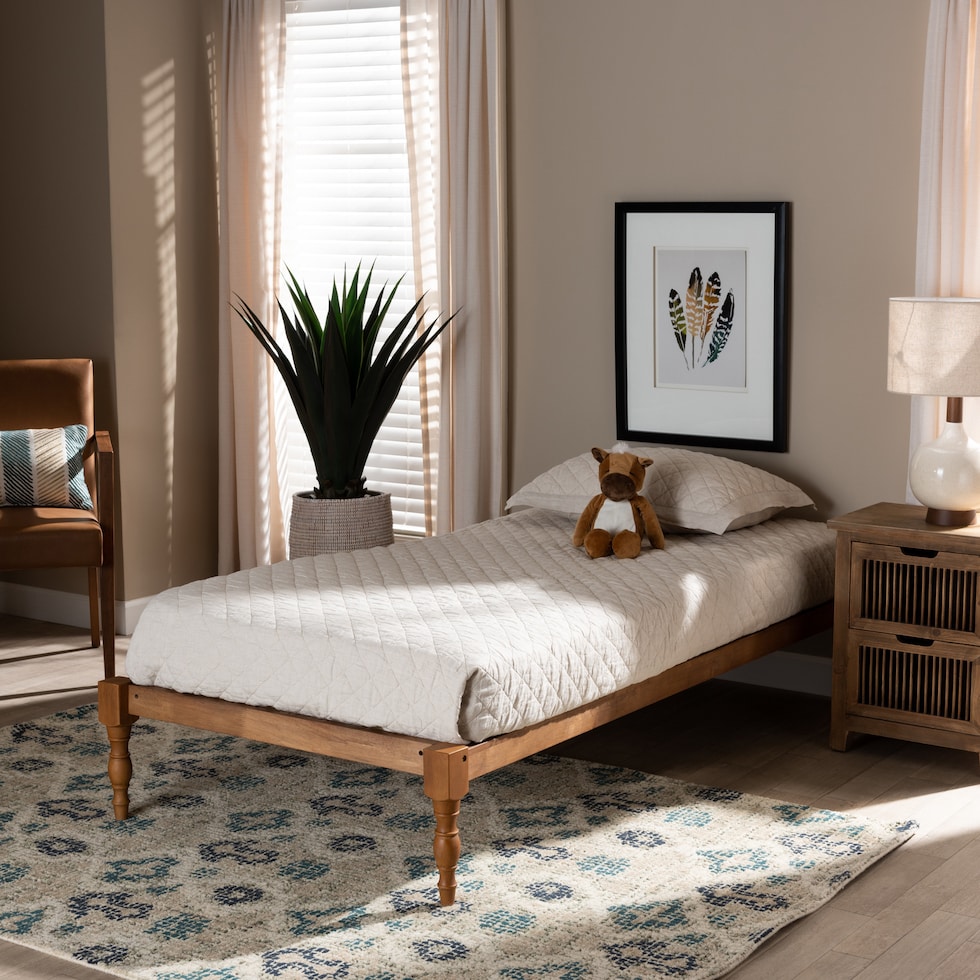 piera dark brown twin bed frame   
