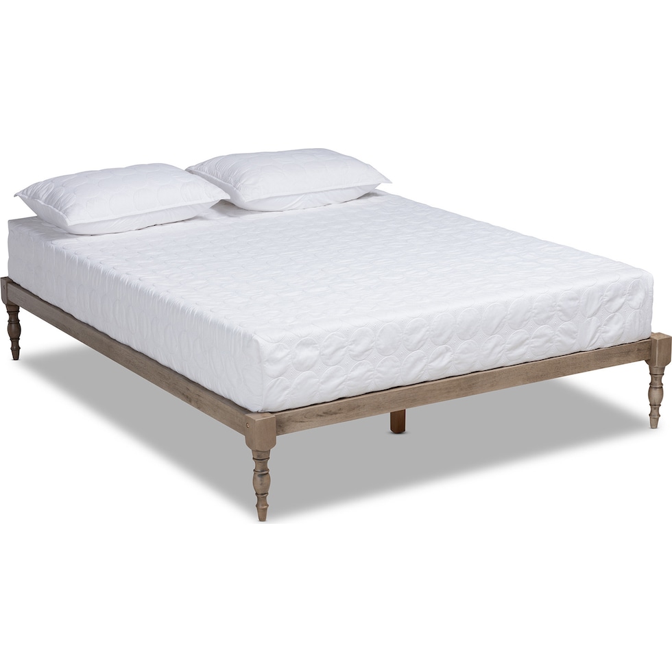 piera gray king bed frame   