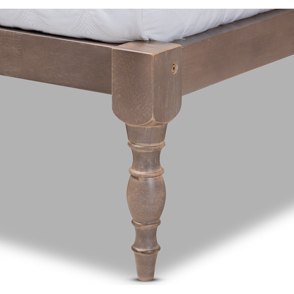 piera gray queen bed frame   