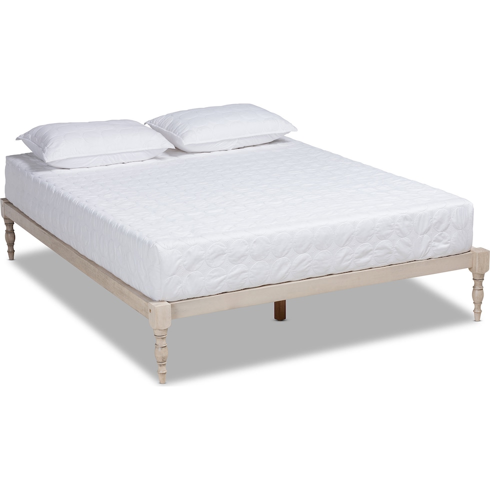 piera white king bed frame   