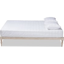 piera white king bed frame   