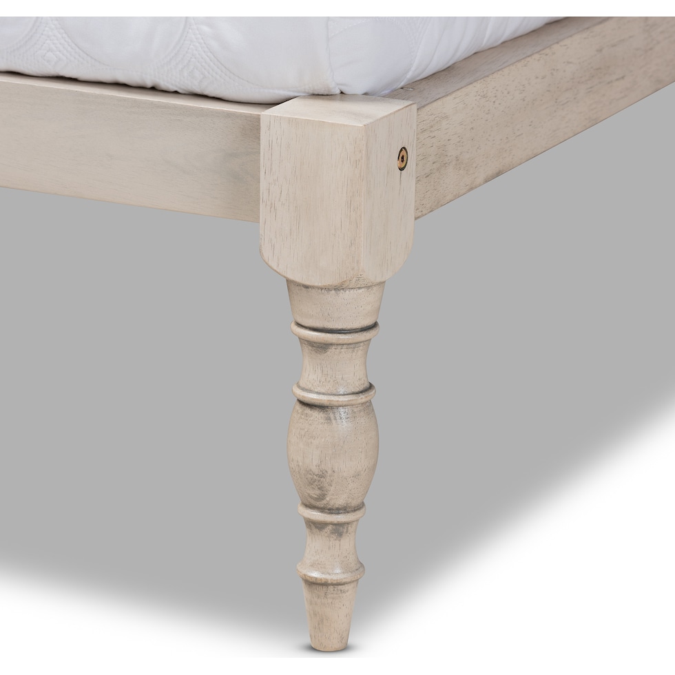 piera white king bed frame   