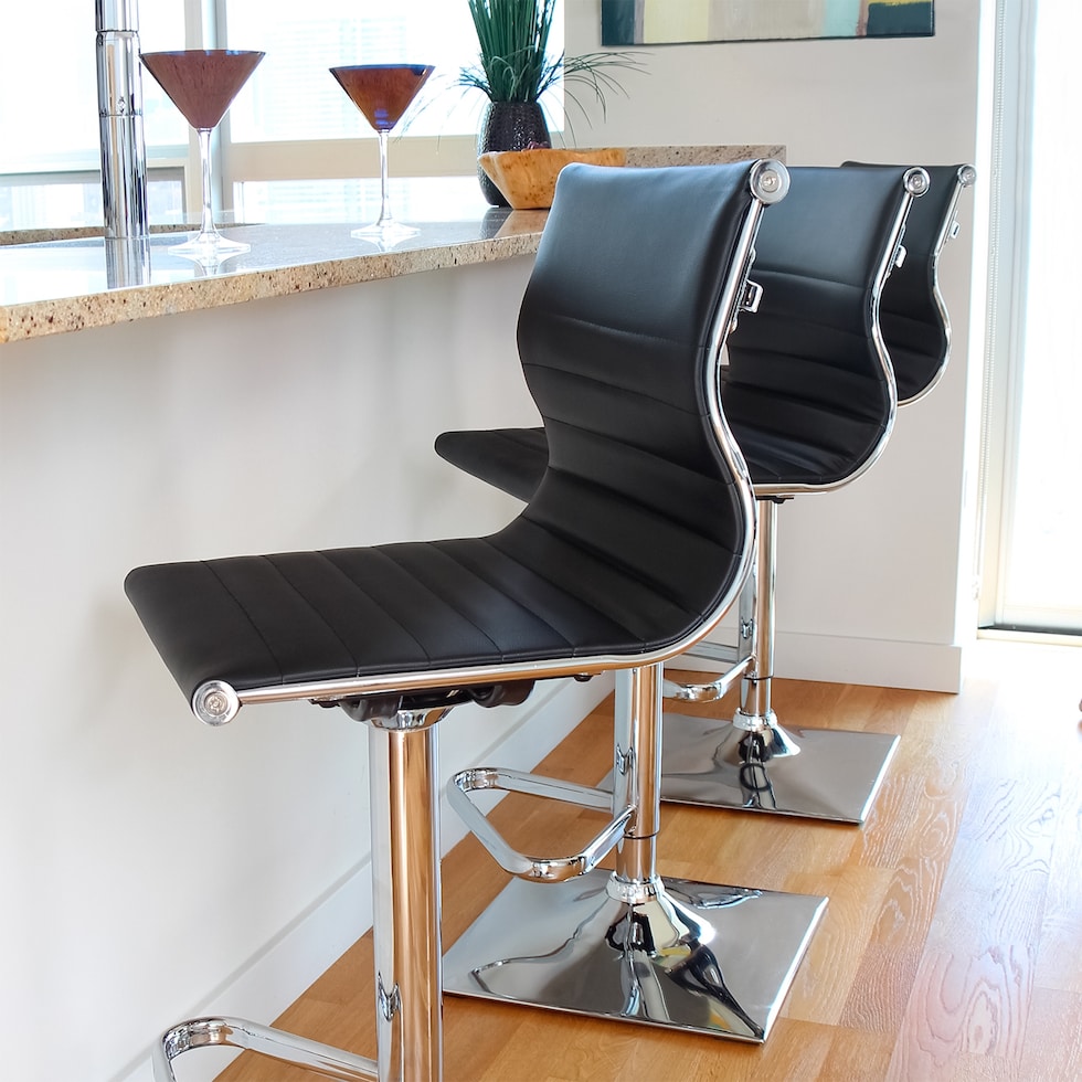 pierce black chrome bar stool   